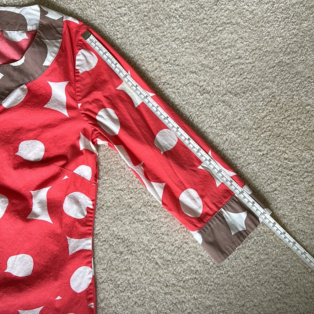 Boden Coral Red & Brown Print Tunic Top - Picture 11 of 13